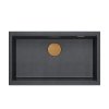Quadron LOGAN 110 GraniteQ zlewozmywak black diamond 76x44x23,5 cm 1-komorowy podwieszany z syfonem manualnym miedziany HQD7644U8PVDC1U